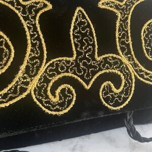 Vintage GIVENCHY  PARIS Black and Gold handbag clutch 80s